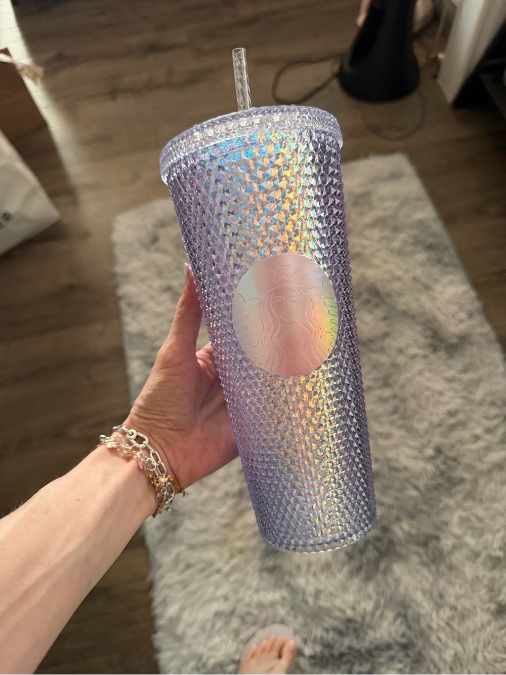 BNWT Starbucks Iridescent Studded Tumbler with Holographic Logo